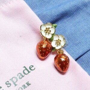 Kate Spade Red Picnic Perfect Strawberry Drop Earrings NEW